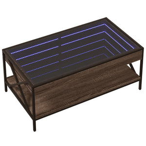 vidaXL Table basse avec LED Infinity Effet chêne marron 90x50x38 cm