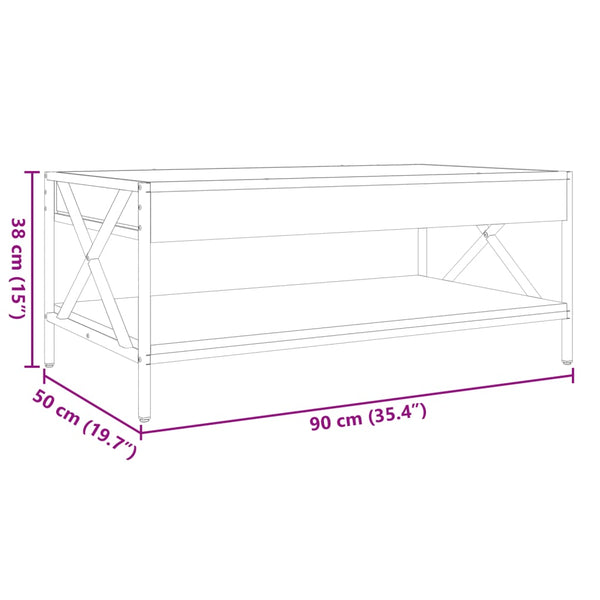 vidaXL Table basse avec LED Infinity Effet chêne marron 90x50x38 cm