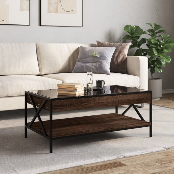 vidaXL Table basse avec LED Infinity Effet chêne marron 90x50x38 cm