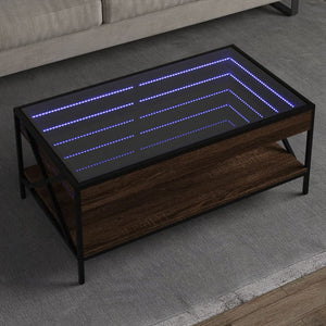 vidaXL Table basse avec LED Infinity Effet chêne marron 90x50x38 cm