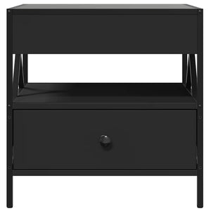 vidaXL Table basse avec LED Infinity Noir 50x50x51 cm