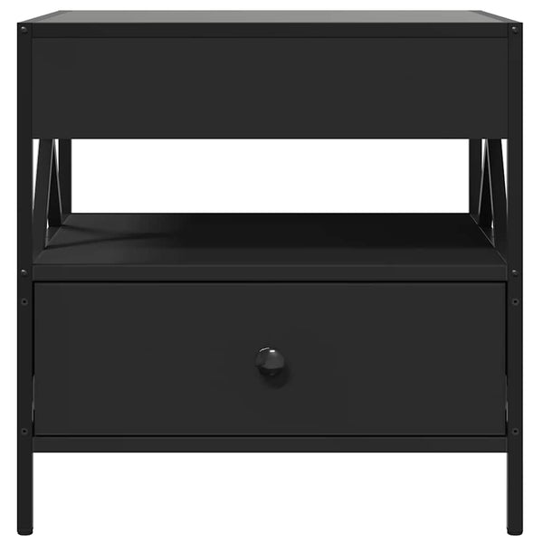 vidaXL Table basse avec LED Infinity Noir 50x50x51 cm