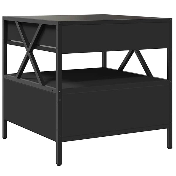 vidaXL Table basse avec LED Infinity Noir 50x50x51 cm