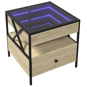 vidaXL Table basse avec LED Infinity chêne Sonoma 50x50x51 cm