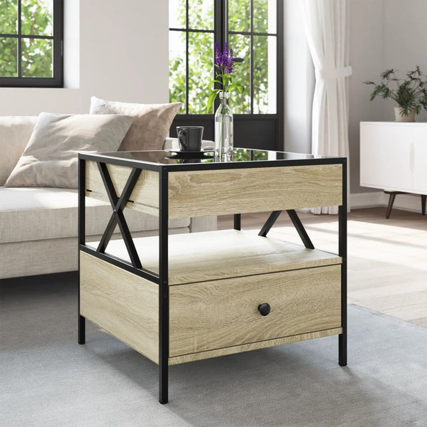 vidaXL Table basse avec LED Infinity chêne Sonoma 50x50x51 cm