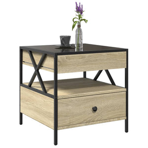 vidaXL Table basse avec LED Infinity chêne Sonoma 50x50x51 cm