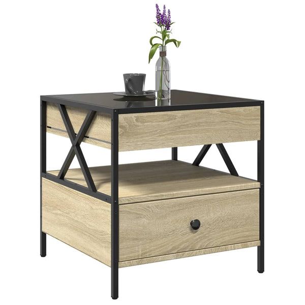 vidaXL Table basse avec LED Infinity chêne Sonoma 50x50x51 cm