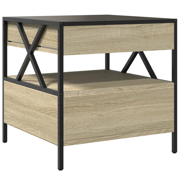 vidaXL Table basse avec LED Infinity chêne Sonoma 50x50x51 cm