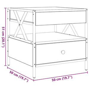 vidaXL Coffee Table with Infinity LED Smoked Oak 50x50x51 cm