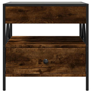 vidaXL Coffee Table with Infinity LED Smoked Oak 50x50x51 cm