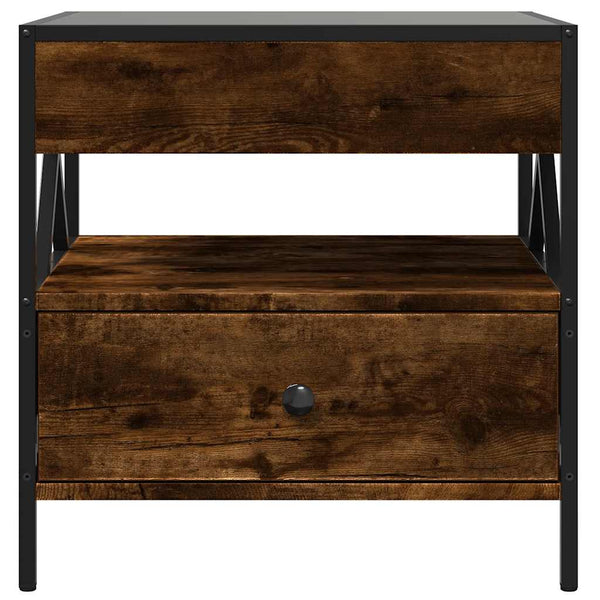 vidaXL Coffee Table with Infinity LED Smoked Oak 50x50x51 cm