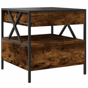 vidaXL Coffee Table with Infinity LED Smoked Oak 50x50x51 cm