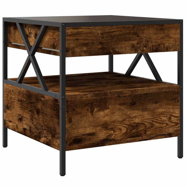 vidaXL Coffee Table with Infinity LED Smoked Oak 50x50x51 cm