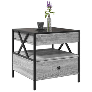 vidaXL Table basse avec LED Infinity gris sonoma 50x50x51 cm