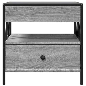 vidaXL Table basse avec LED Infinity gris sonoma 50x50x51 cm
