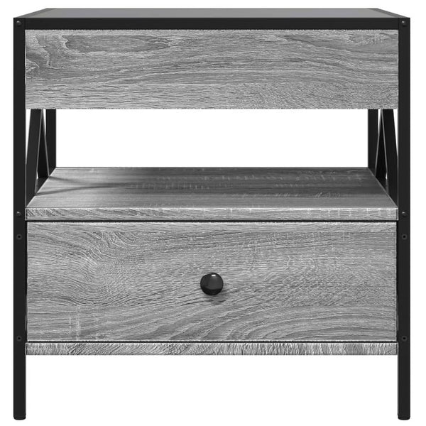 vidaXL Table basse avec LED Infinity gris sonoma 50x50x51 cm