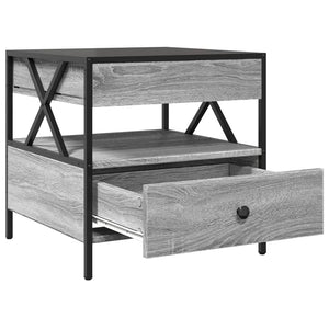vidaXL Table basse avec LED Infinity gris sonoma 50x50x51 cm
