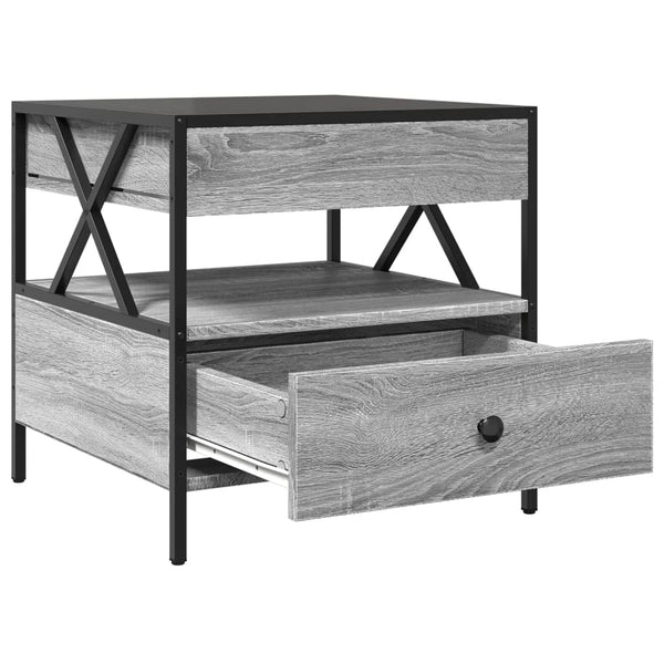vidaXL Table basse avec LED Infinity gris sonoma 50x50x51 cm