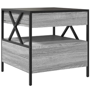 vidaXL Table basse avec LED Infinity gris sonoma 50x50x51 cm