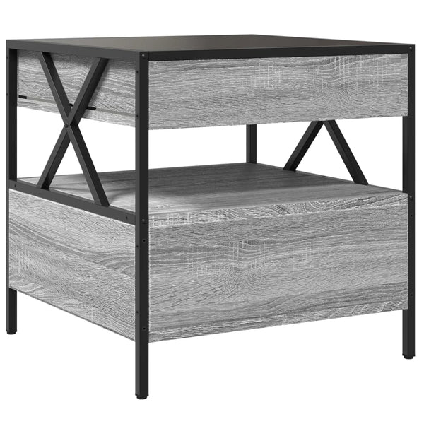 vidaXL Table basse avec LED Infinity gris sonoma 50x50x51 cm