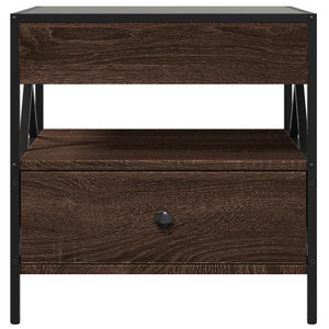 vidaXL Table basse avec LED Infinity aspect chêne marron 50x50x51 cm