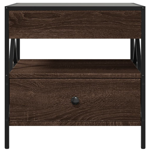 vidaXL Table basse avec LED Infinity aspect chêne marron 50x50x51 cm