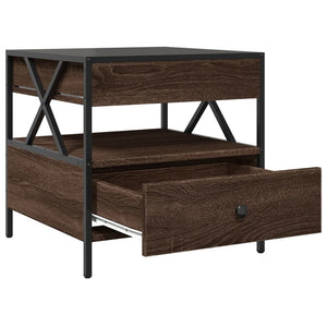 vidaXL Table basse avec LED Infinity aspect chêne marron 50x50x51 cm