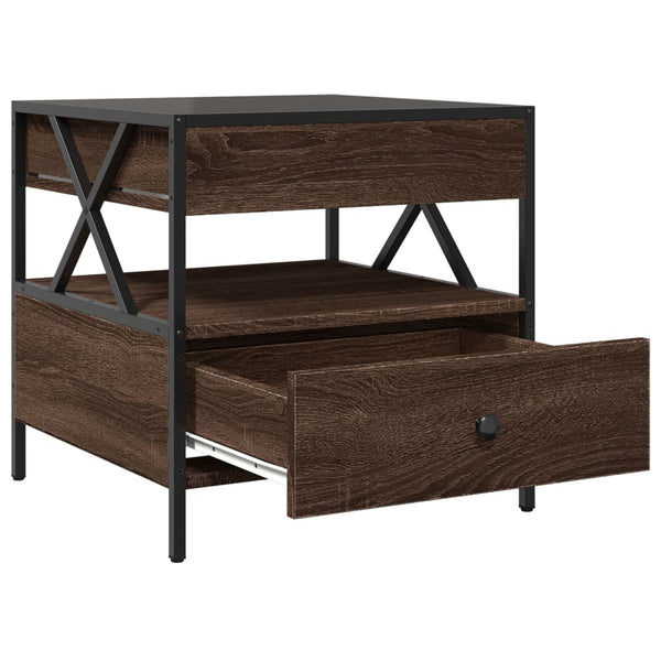 vidaXL Table basse avec LED Infinity aspect chêne marron 50x50x51 cm