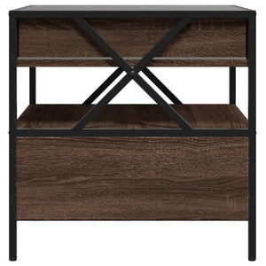 vidaXL Table basse avec LED Infinity aspect chêne marron 50x50x51 cm
