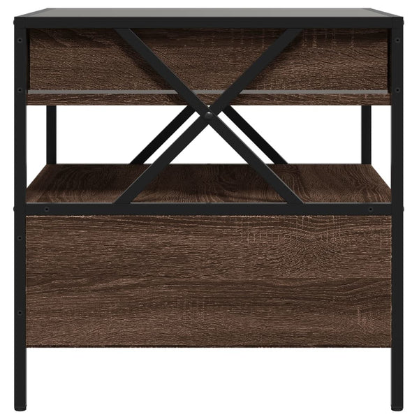 vidaXL Table basse avec LED Infinity aspect chêne marron 50x50x51 cm