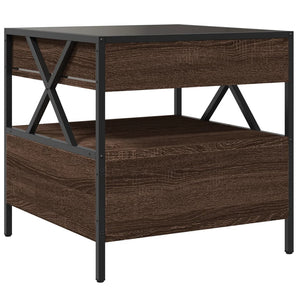 vidaXL Table basse avec LED Infinity aspect chêne marron 50x50x51 cm