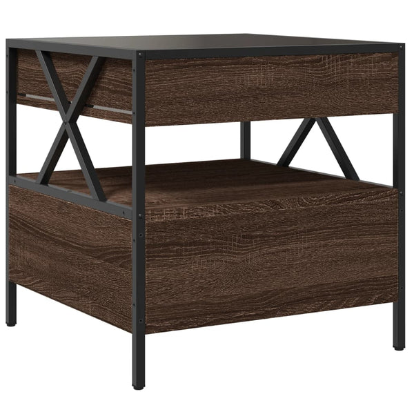 vidaXL Table basse avec LED Infinity aspect chêne marron 50x50x51 cm
