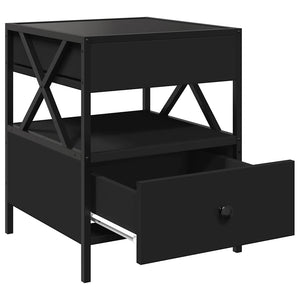vidaXL Table basse avec LED Infinity Noir 40x40x51 cm