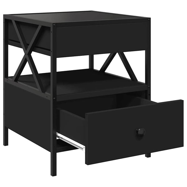 vidaXL Table basse avec LED Infinity Noir 40x40x51 cm