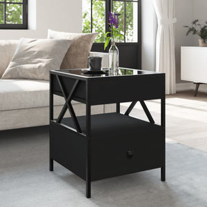 vidaXL Table basse avec LED Infinity Noir 40x40x51 cm