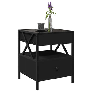vidaXL Table basse avec LED Infinity Noir 40x40x51 cm