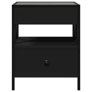 vidaXL Table basse avec LED Infinity Noir 40x40x51 cm