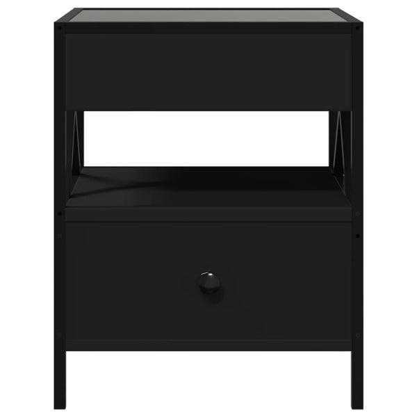 vidaXL Table basse avec LED Infinity Noir 40x40x51 cm