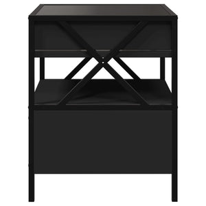 vidaXL Table basse avec LED Infinity Noir 40x40x51 cm