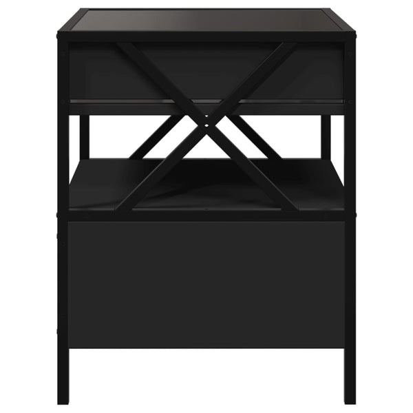 vidaXL Table basse avec LED Infinity Noir 40x40x51 cm