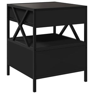 vidaXL Table basse avec LED Infinity Noir 40x40x51 cm