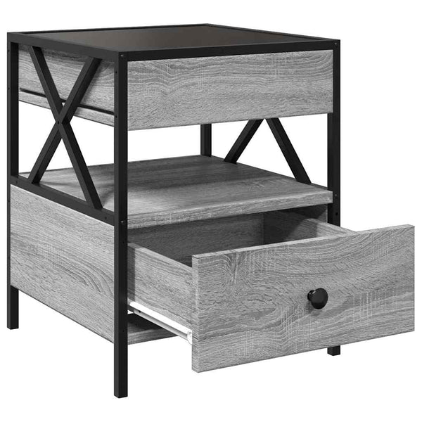 vidaXL Table basse avec LED Infinity gris Sonoma 40x40x51 cm