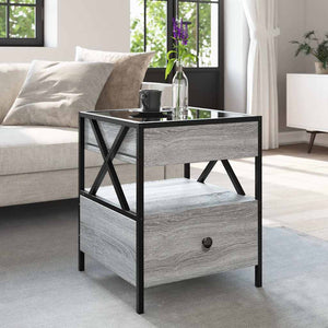 vidaXL Table basse avec LED Infinity gris Sonoma 40x40x51 cm