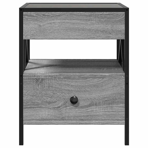 vidaXL Table basse avec LED Infinity gris Sonoma 40x40x51 cm