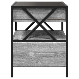 vidaXL Table basse avec LED Infinity gris Sonoma 40x40x51 cm