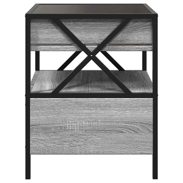 vidaXL Table basse avec LED Infinity gris Sonoma 40x40x51 cm
