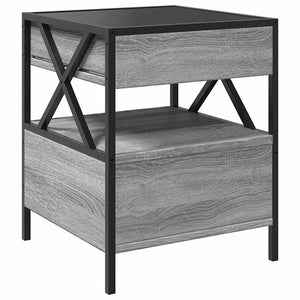 vidaXL Table basse avec LED Infinity gris Sonoma 40x40x51 cm