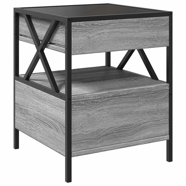vidaXL Table basse avec LED Infinity gris Sonoma 40x40x51 cm