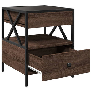 vidaXL Coffee Table with Infinity LED Brown Oak-Effect 40x40x51 cm