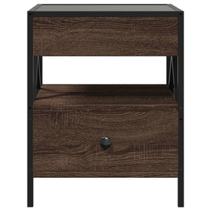 vidaXL Coffee Table with Infinity LED Brown Oak-Effect 40x40x51 cm